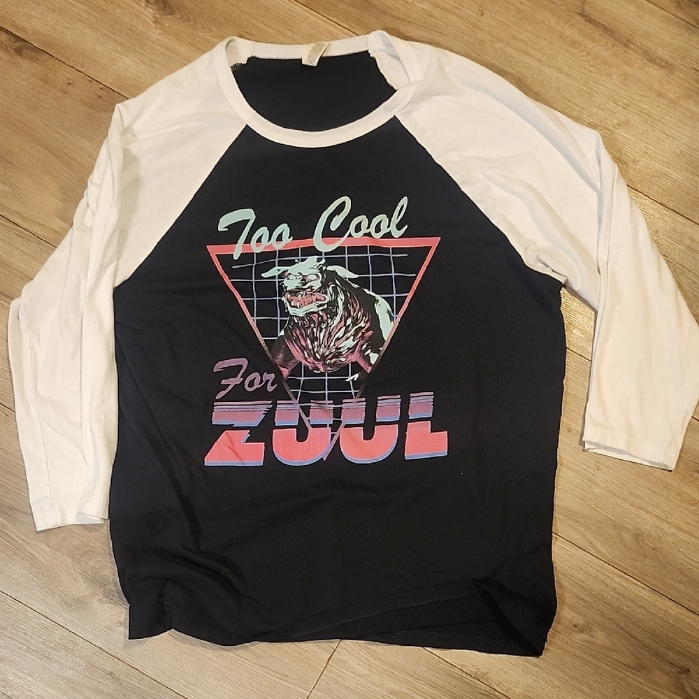 Bella Canvas Black and White Ghostbusters 3/4 Sleeve Shirt _ 2xL